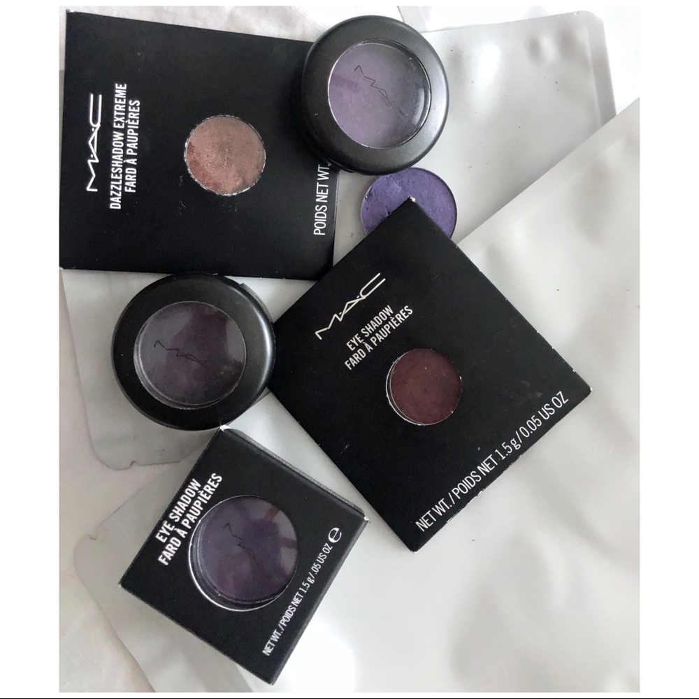 Mac eyeshadow purples plum top hat parfait amour au contraire mystical mist rare